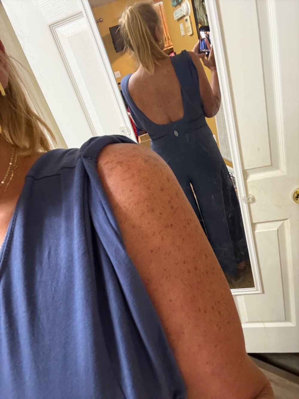 FP Movement by Free People Dusty Blue Sleeveless Wide-Leg Jumpsuit - Picture 9 of 10